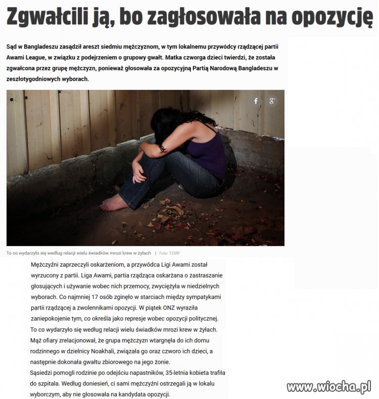 Została zgwałcona, bo zagłosowała na opozycję...