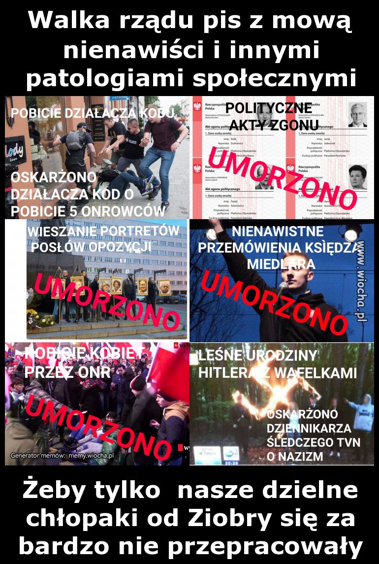 Walka rządu pis z mową nienawiści i innymi