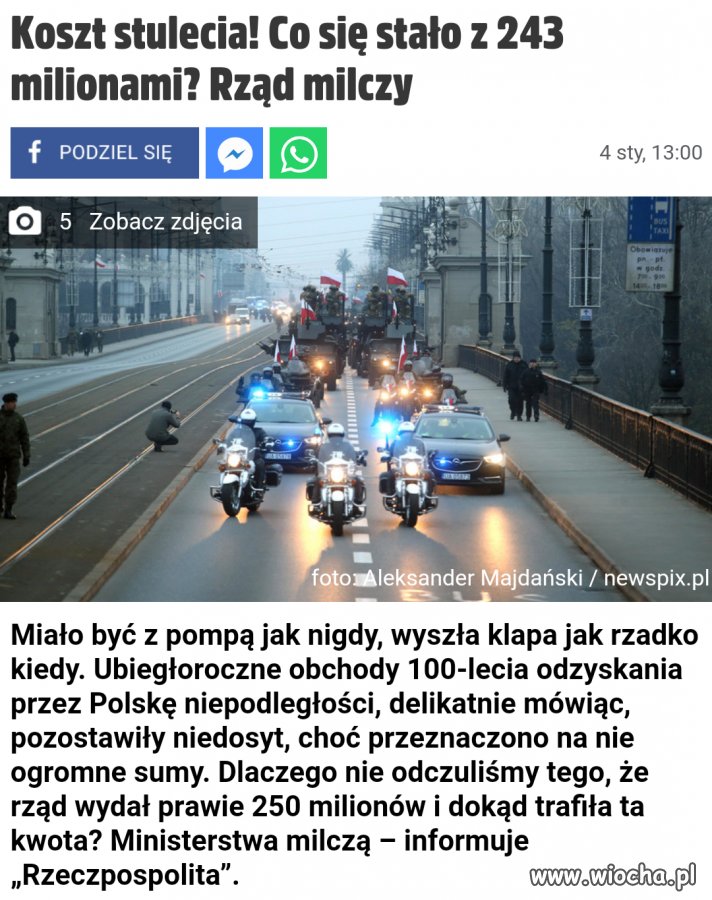 Co się stało z ćwierć miliarda pln