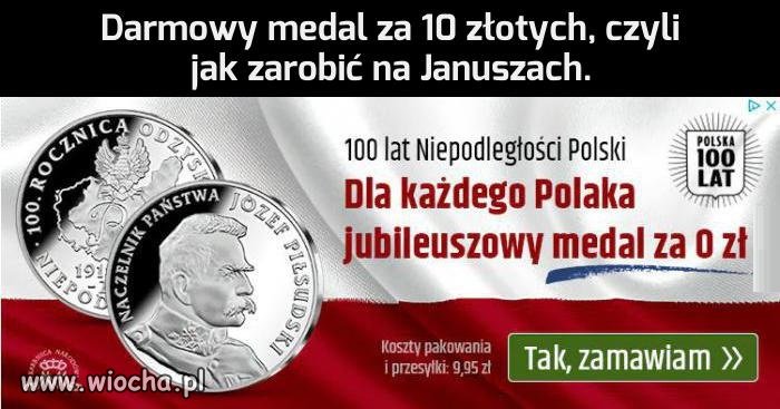 Darmowy medal za 10 złotych, 