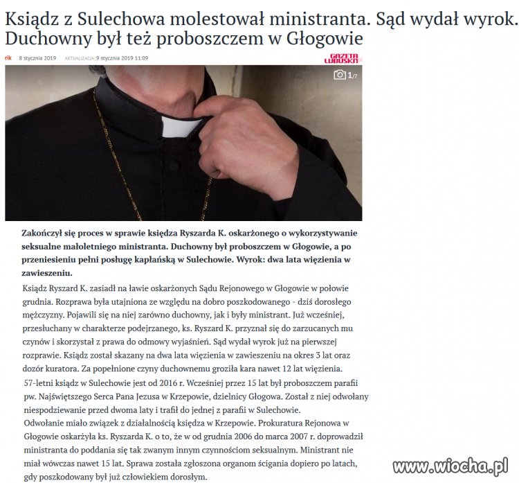 Pedofil dostał 2 lata w zawieszeniu na okres 3 lat