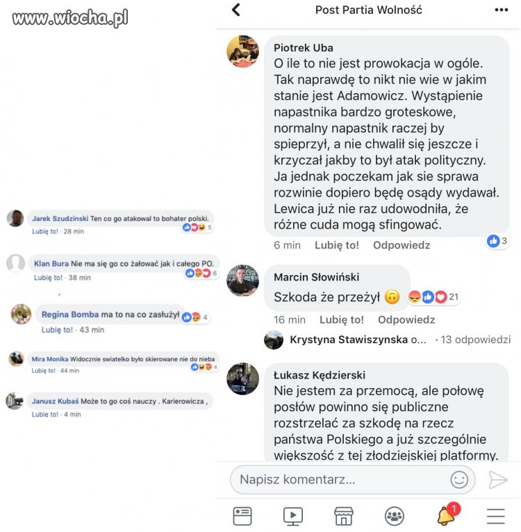 To tylko niektóre komentarze po wczorajszym ataku