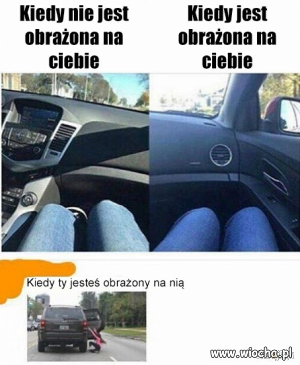 Kiedy ona jest obrażona na Ciebie