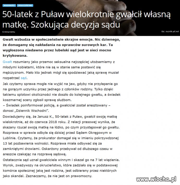 "Rzucał swoją matkę na łóżko, po czym przystępował