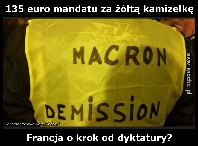 135 euro mandatu za żółtą kamizelkę