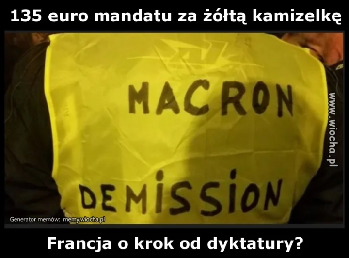 135 euro mandatu za żółtą kamizelkę