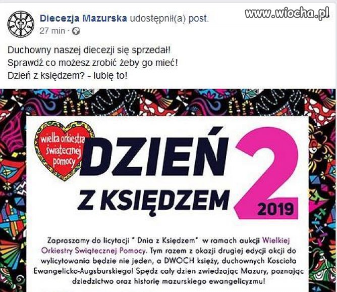 Do wylicytowania będzie nie jeden, a dwóch księży