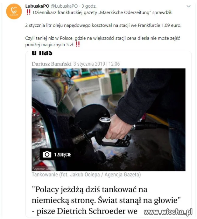 Ropa w niemczech tańsza niż u nas