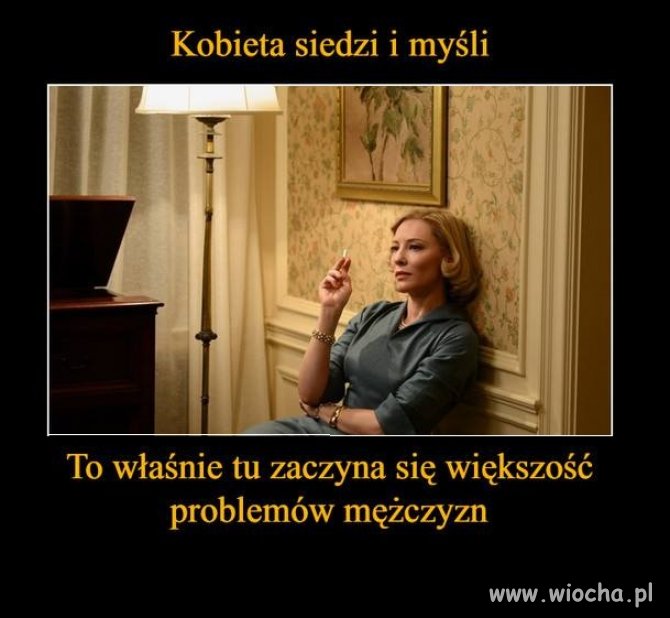 Kobieta siedzi i myśli...