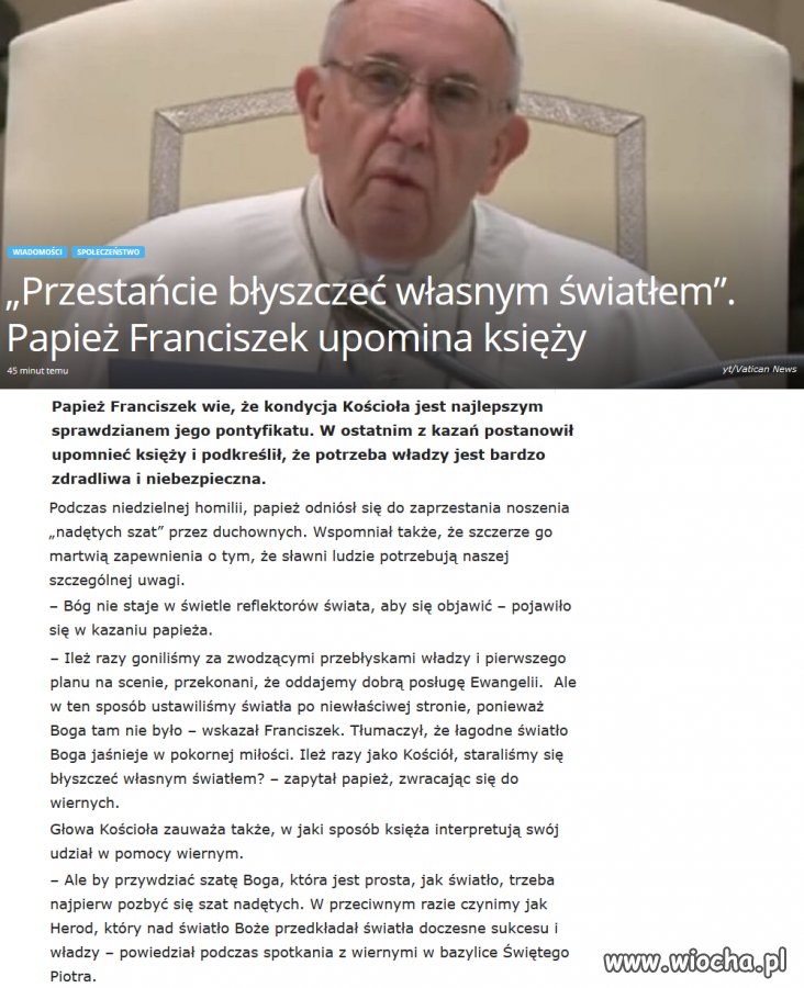 "Najpierw trzeba pozbyć się szat nadętych"