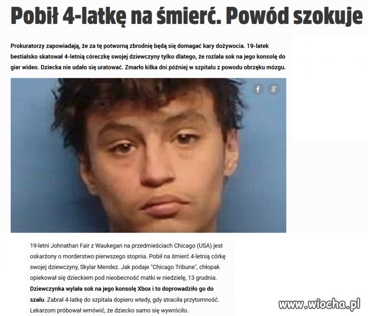 Sk**wysyństwo - pobił 4-latkę na śmierć, bo ta