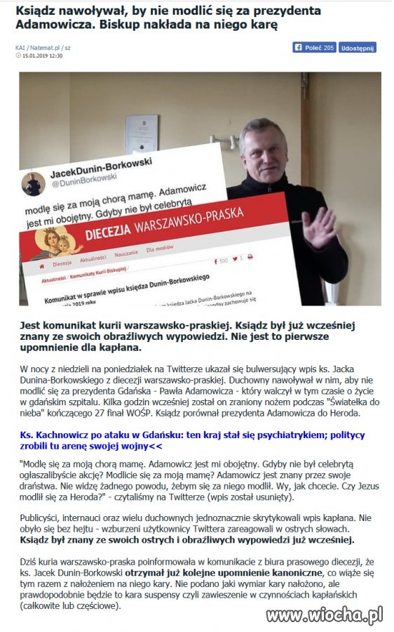 "Miłujcie waszych nieprzyjaciół i módlcie się za 
