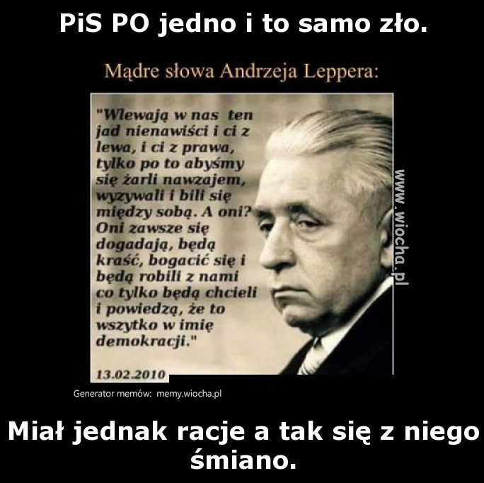 PiS PO jedno i to samo zło.