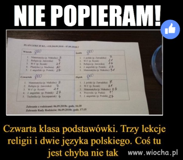Religia powinna powrócić do kościoła.