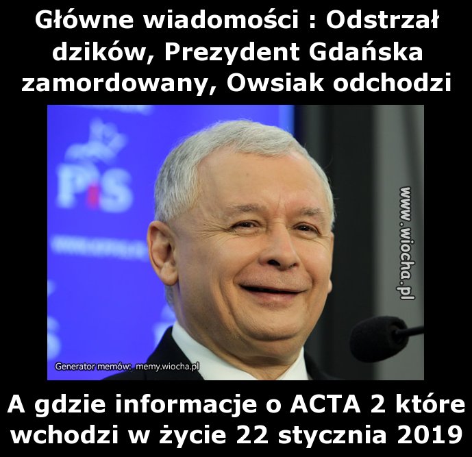 Główne wiadomości : Odstrzał dzików, Prezydent