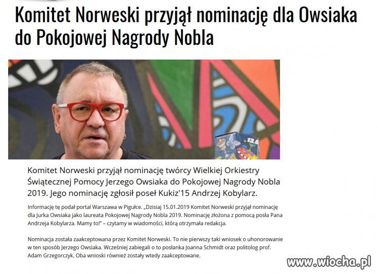 Myślę, że to dość dobra nowina - w świetle 