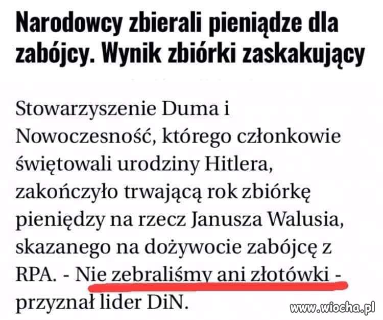 Gratuluję wyniku zbiórki. 