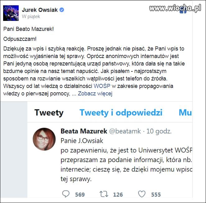 Mazurek przeprasza