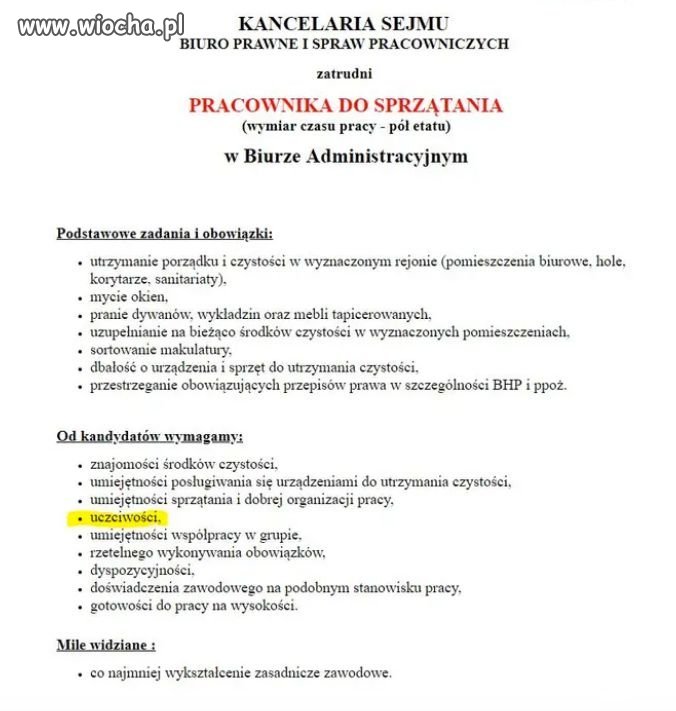 Ilu posłów nadawałoby się na to stanowisko?