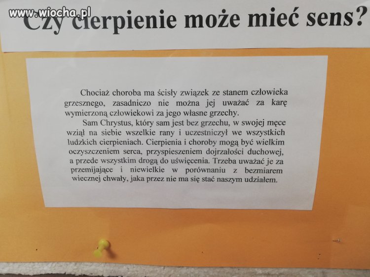 Choroba to kara za grzeszne życie. 