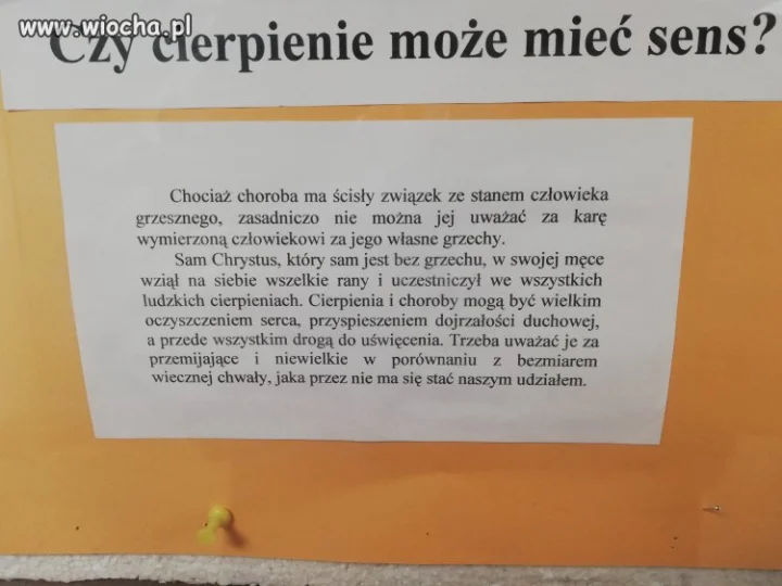 Choroba to kara za grzeszne życie. 