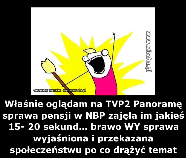 Właśnie oglądam na TVP2 Panoramę sprawa pensji w
