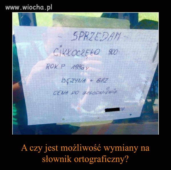 Z cyklu: Sprzedam...