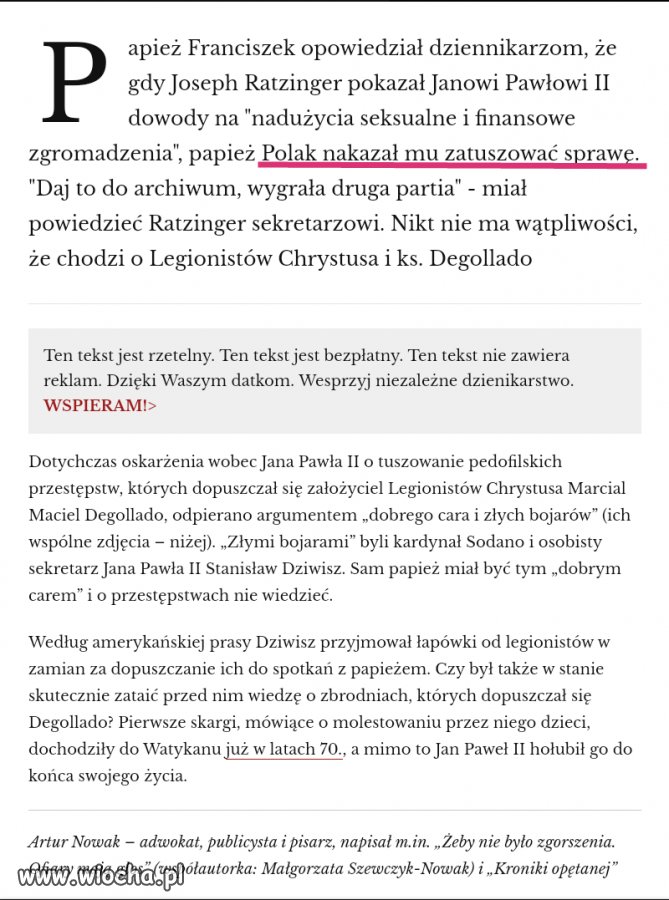 Pamiętajcie świętych wybierają ludzie.