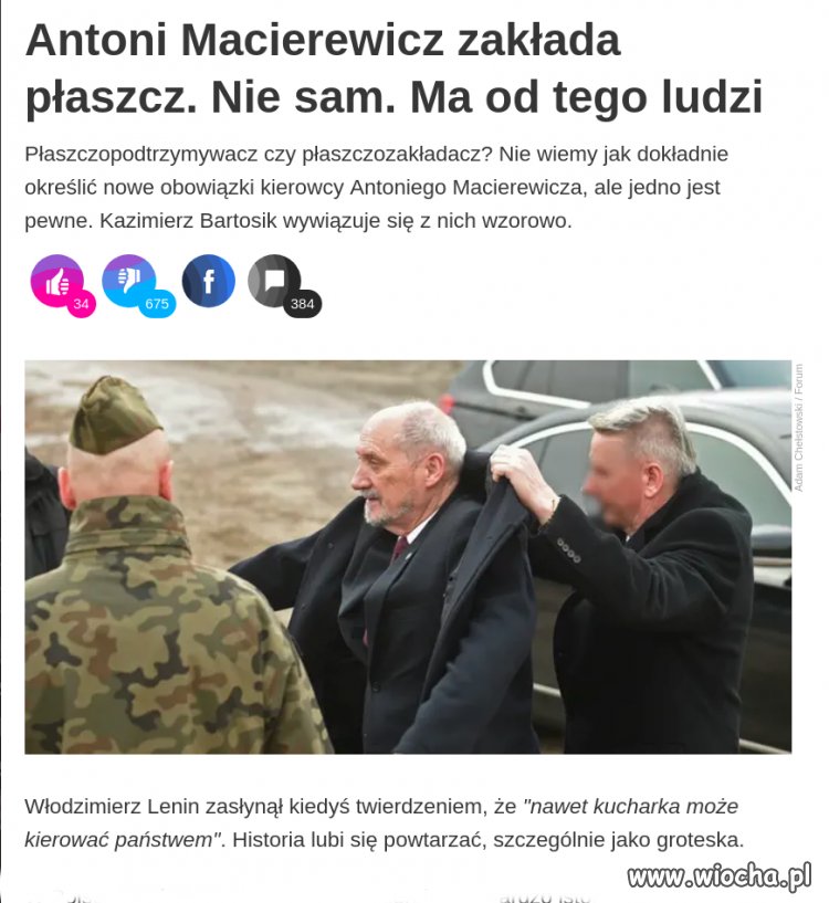 Panie, zechcij przyodziać płaszcz.
