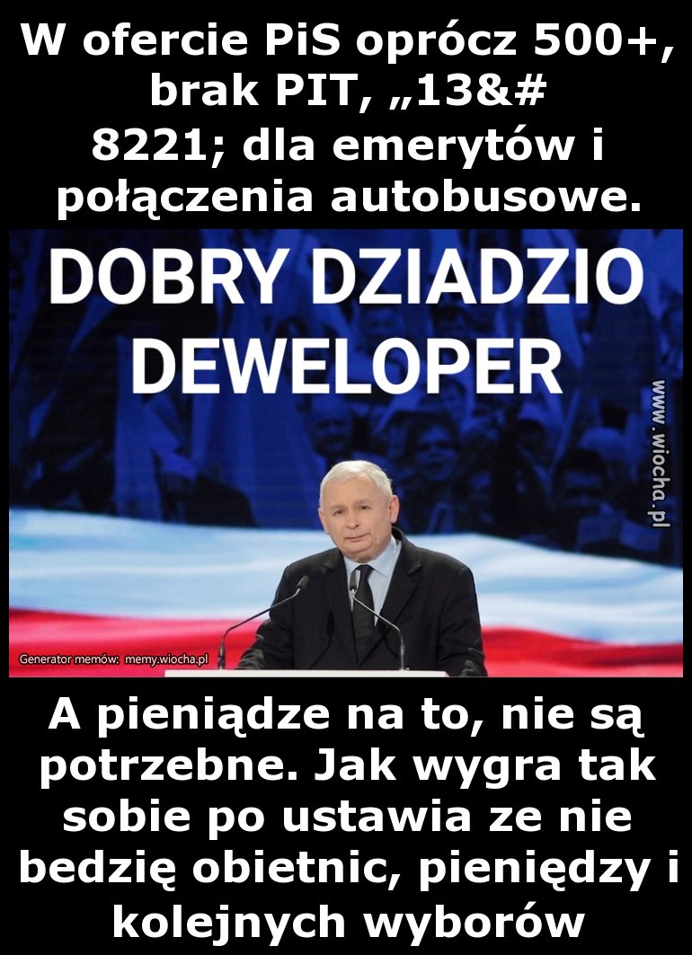 W ofercie PiS oprócz 500+, brak PIT,