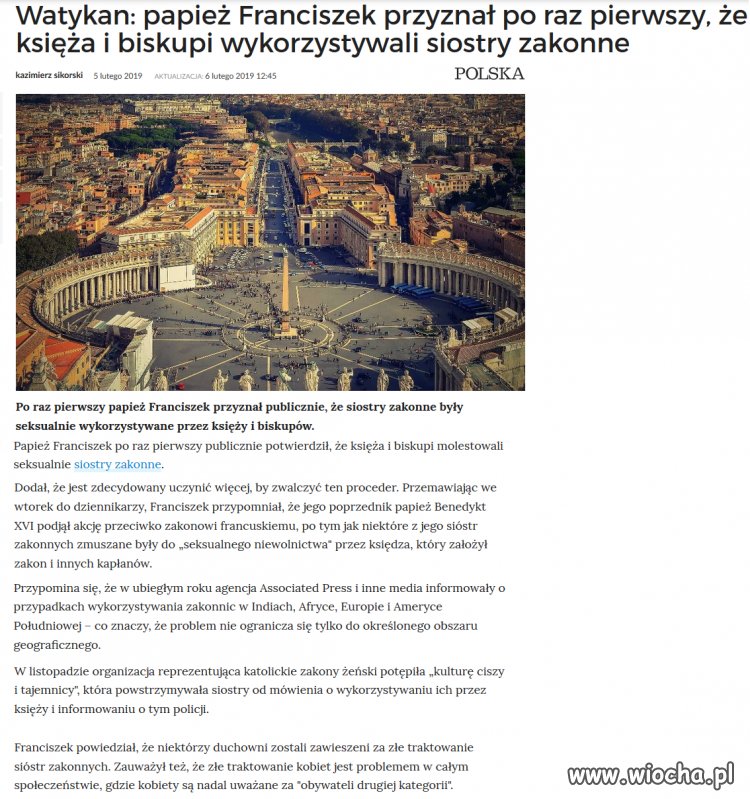 Dobrze, że Franciszek stara się coś robić 