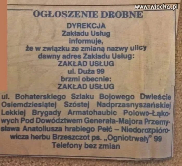 Kiedy za PiS-u zmienili ci nazwę ulicy 