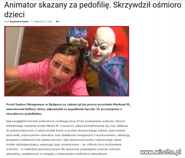 Pedofilia to zło- bez względu na pełnioną profesję