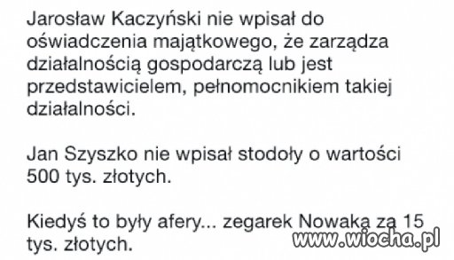 Kiedyś to były afery...