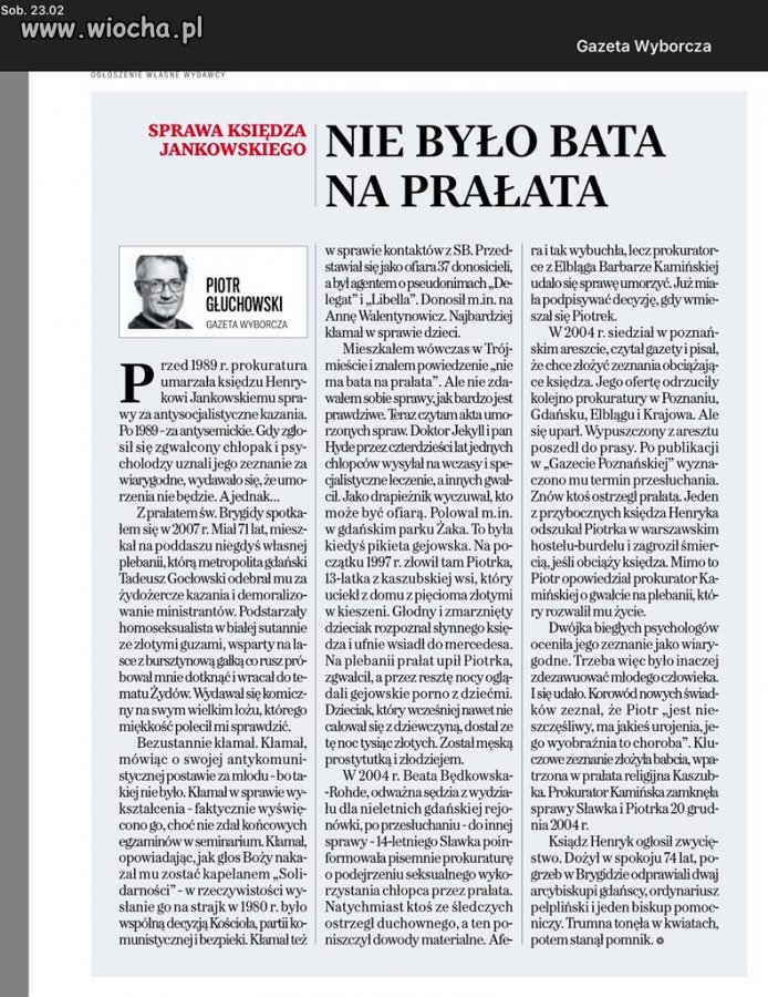 Bata nie było na niego za to prałat swojego...