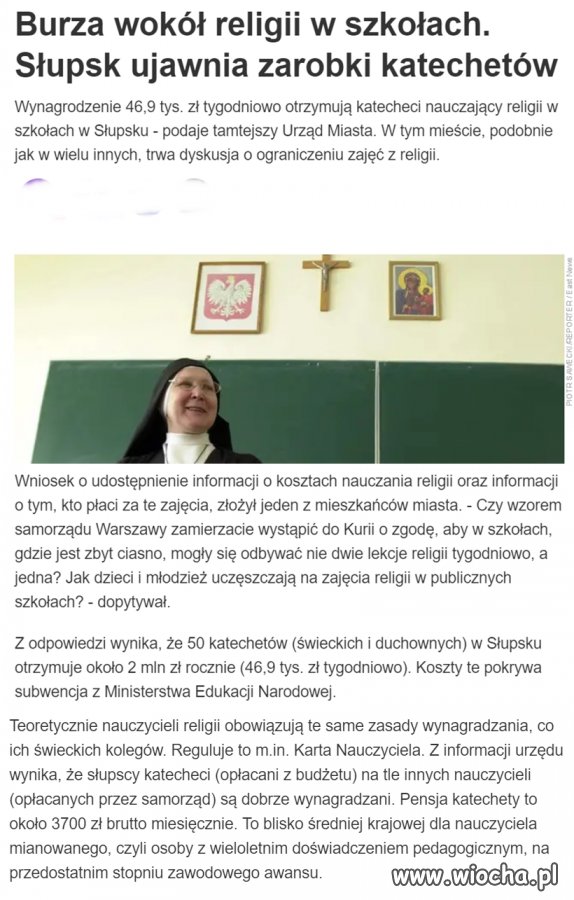 Jestem za tym aby to sobie kościół