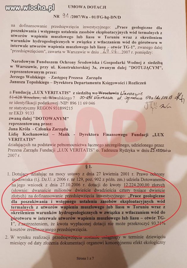Dotacja dla o.dyrektora