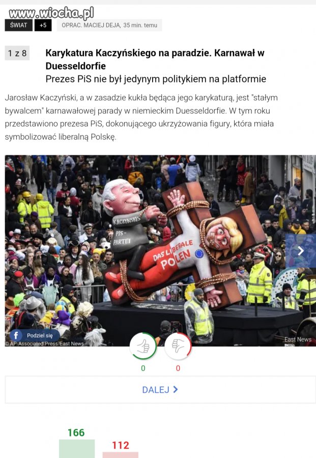 Kaczyński na paradzie w Dusseldorfie 