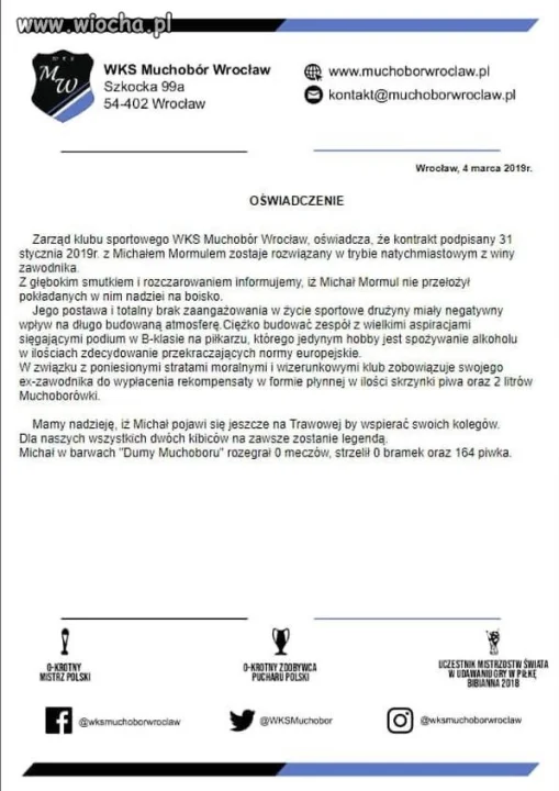 Zwolnili piwnego snajpera