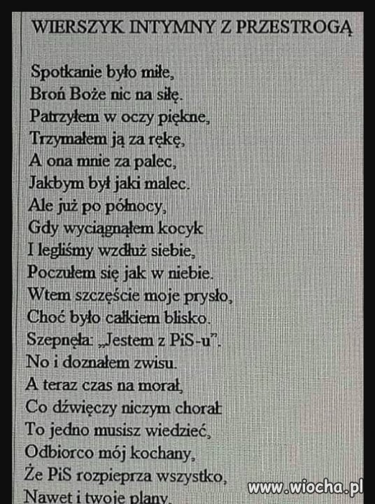 Wierszyk intymny z przestrogą