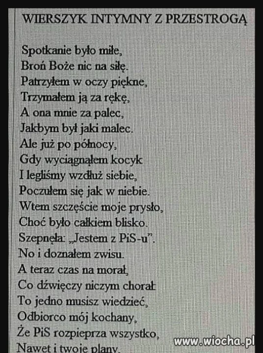 Wierszyk intymny z przestrogą