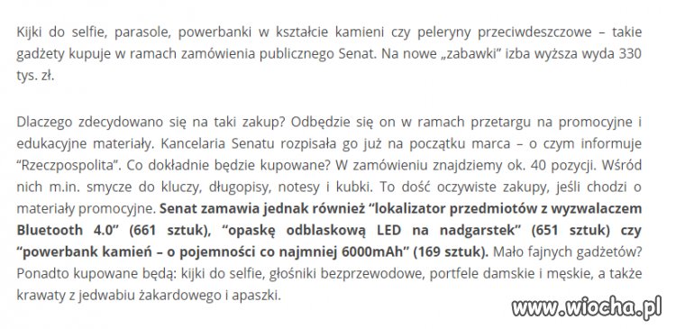 Nowe wydatki Senatu