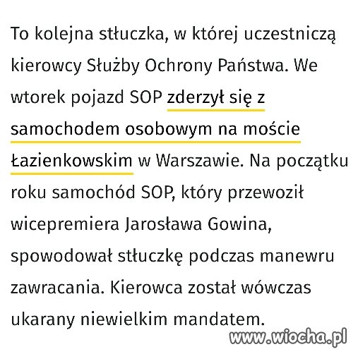 Dzisiaj znowu SOP roz*ebał samochód