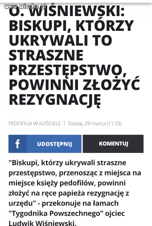 Apel do kościelnych hierarchów...