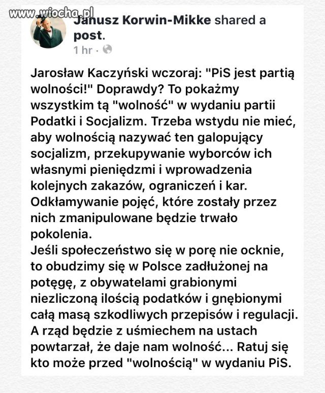 PiS jest partią wolności.