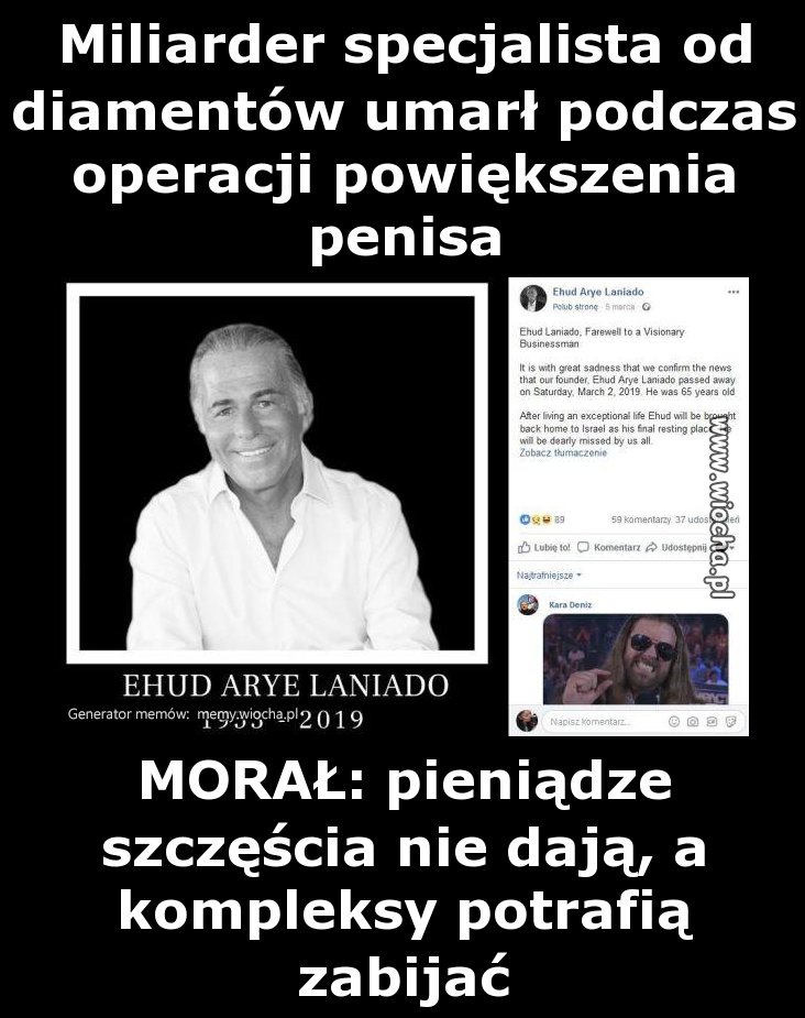 Miliarder specjalista od diamentów umarł podczas