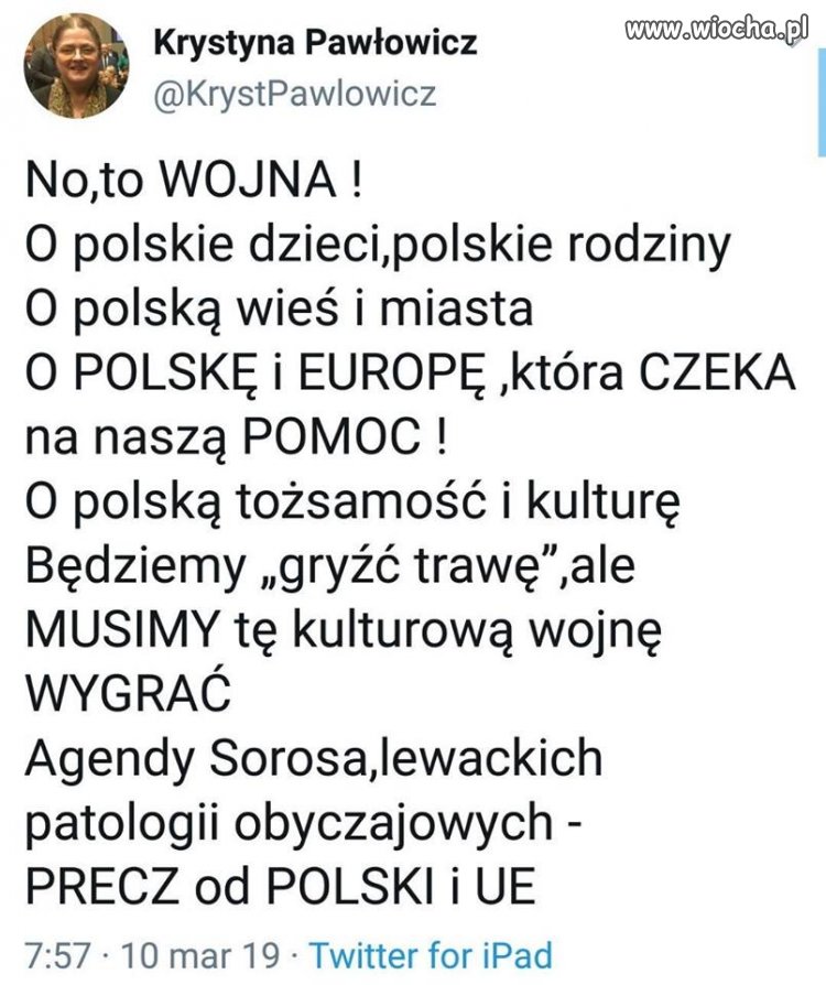Europo! Przybywam z odsieczą