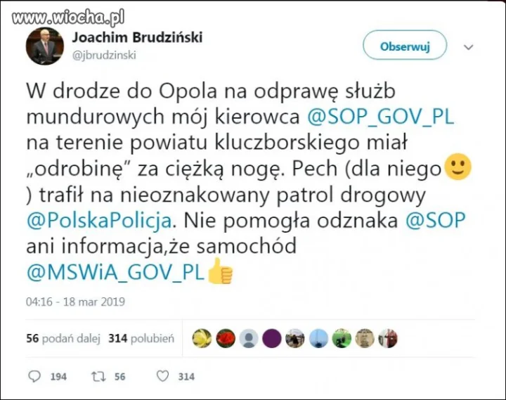Było 50-jechał 98 km/h