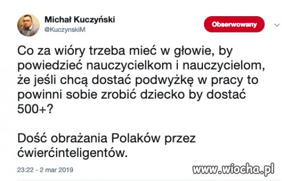 Dość obrażania Polaków przez ćwierć inteligentów