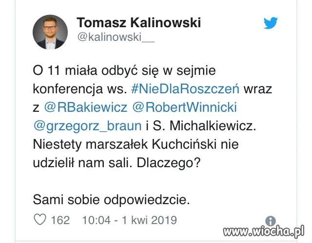 PiS zablokował konferencję w Sejmie